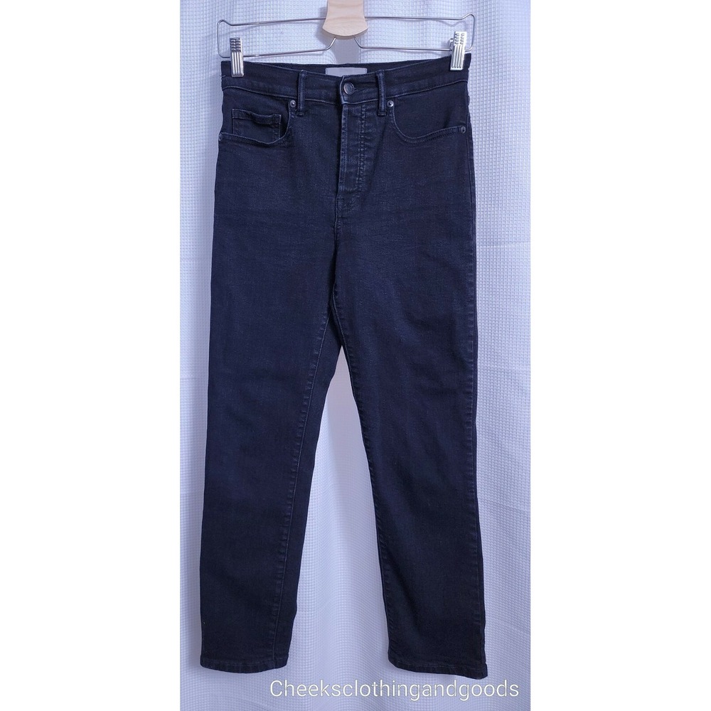 Everlane High Rise Slim Straight Cigarette Black Button Fly Jeans Women's 28 Reg - Picture 2 of 7